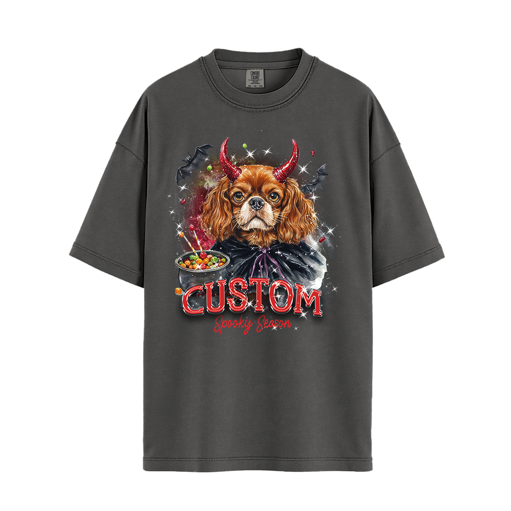 Customised Shirt - Devil Cavalier Spaniel Dog - Casual Wear For Men - Cool T-Shirt - Unisex T-Shirt