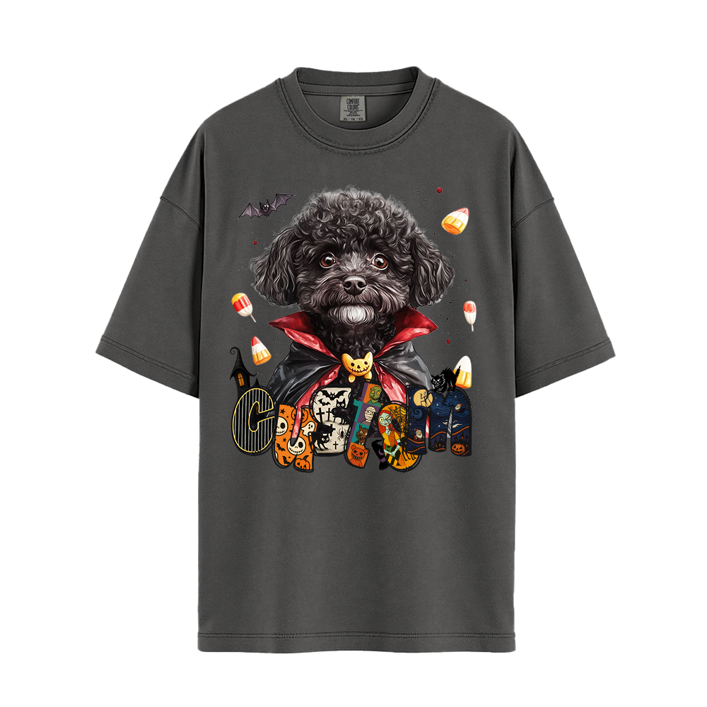 Personalised Shirt - Vampire Poodle Dog Halloween - Casual Wear For Men - Best Unisex T Shirt