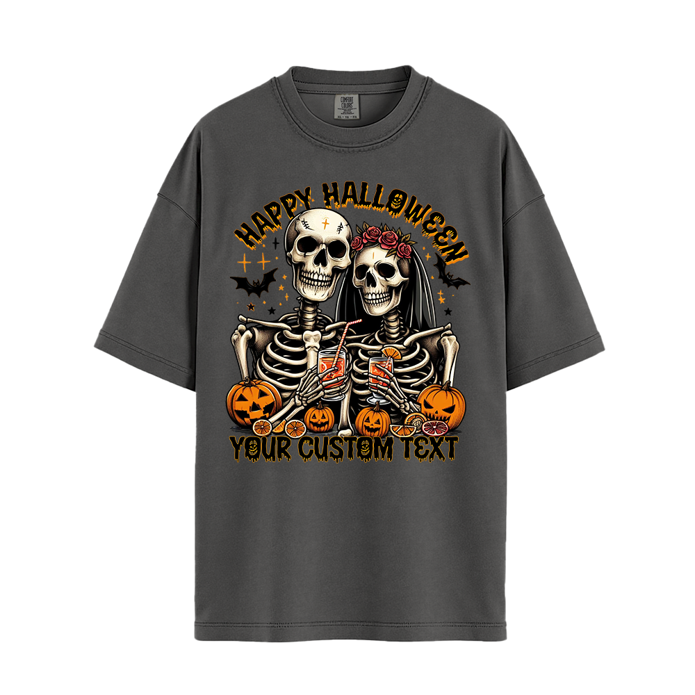 Personalised Shirt - Skeleton Couple Halloween - Clothing For Men - Unisex Clothing - Unisex T-Shirt