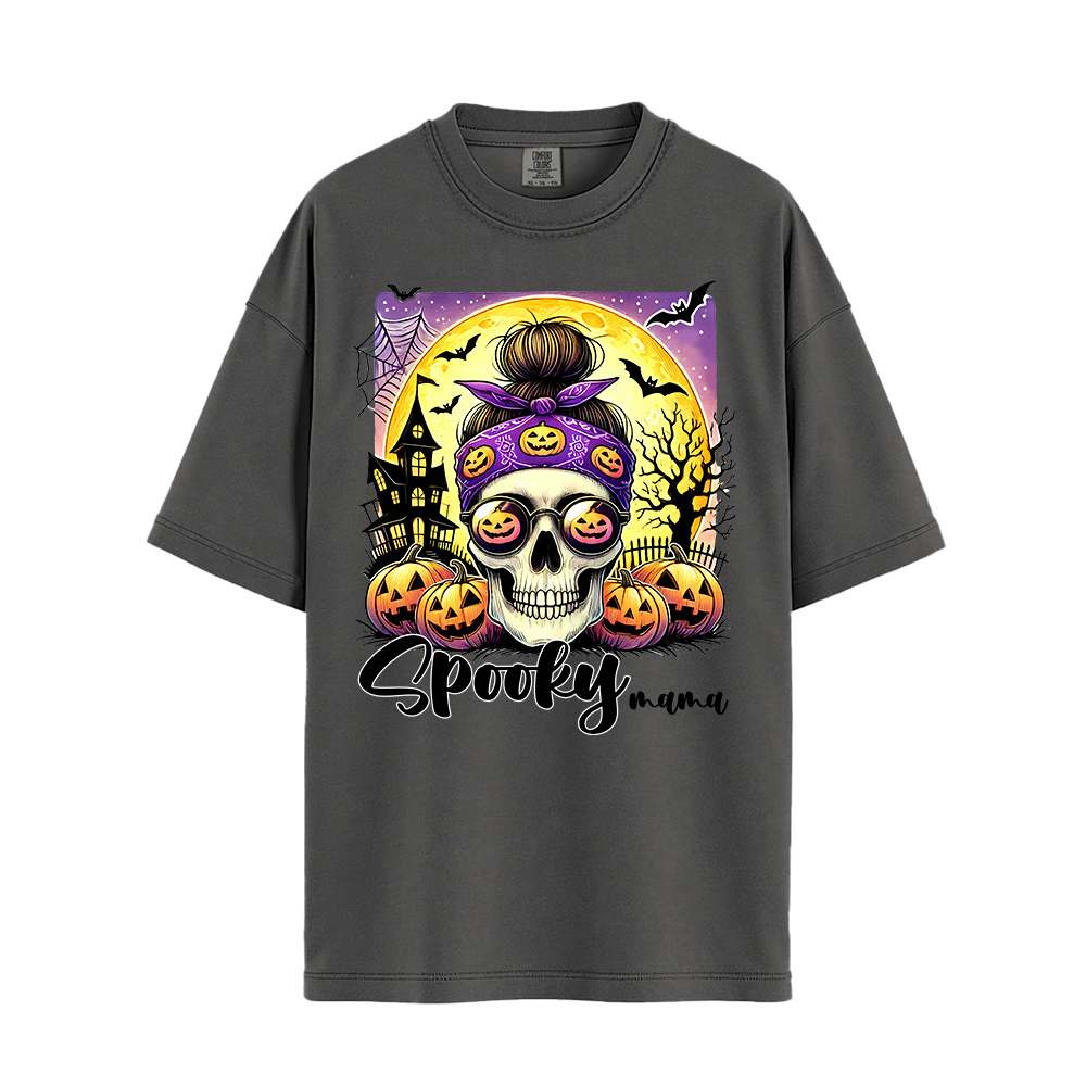 Spooky Mama Skull Bun - Halloween Outfit - Cool T-shirt - Unisex T-Shirt