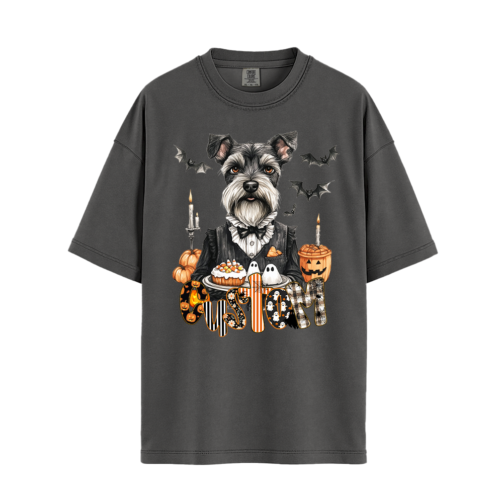 Personalised Customised Shirt - Gothic Schnauzer Butler - T Shirt For Men - Best Unisex T Shirt