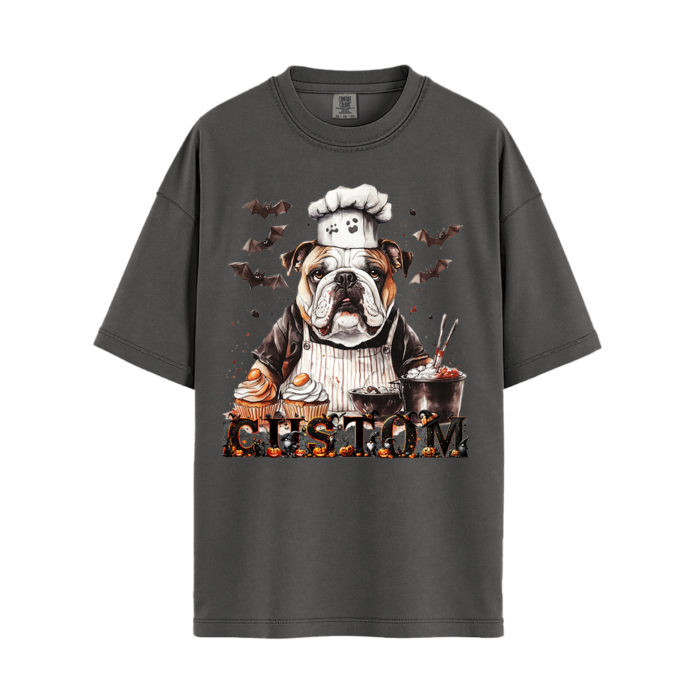 Personalised Shirt - Chef Bulldog Dog Halloween - Clothing For Men - Best Clothing - Unisex T-Shirt