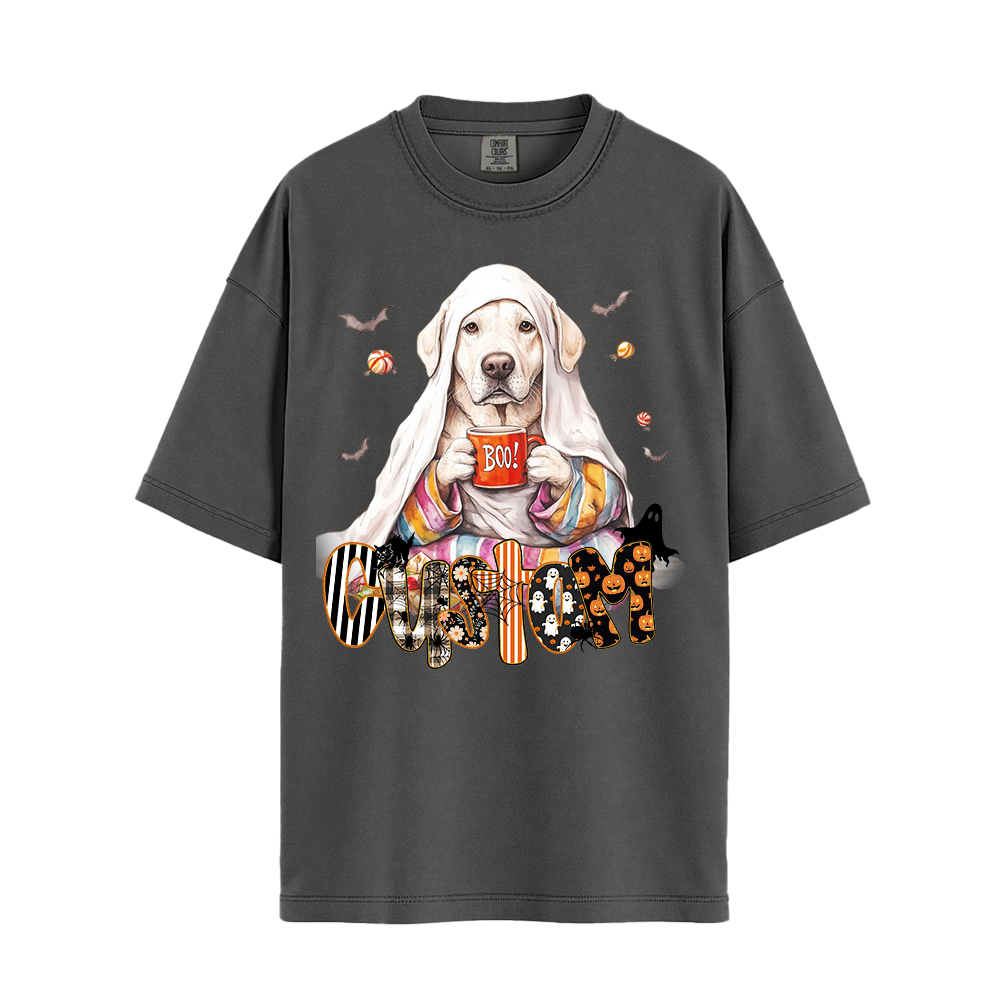 Personalised Shirt - Cozy Ghost Labrador Dog - T Shirt For Men - Best Unisex T Shirt