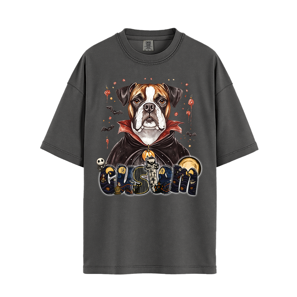 Customised Shirt - Vampire Boxer Dog Halloween - Outfit For Men - Cool T-Shirt - Unisex T-Shirt