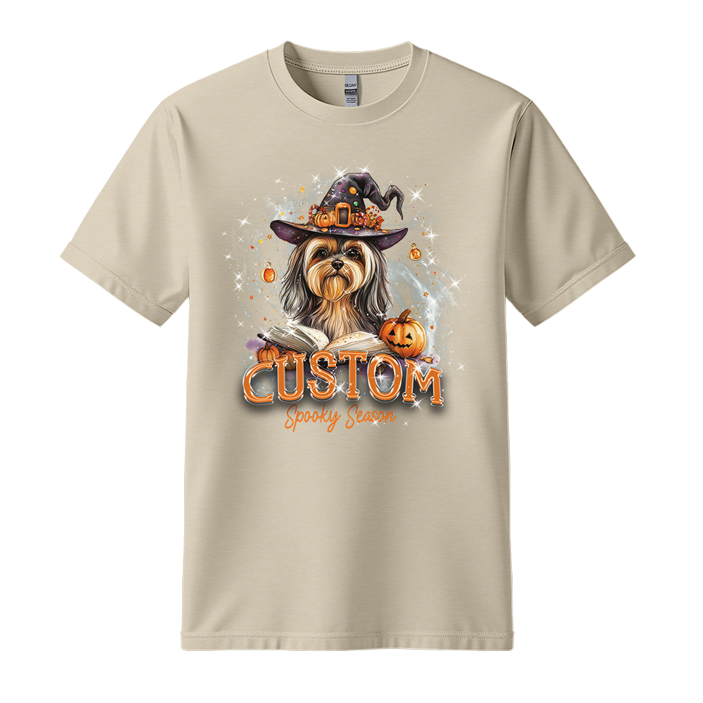 Customised Shirt - Magical Yorkie Witch Dog - Clothing For Men - Unisex Clothing - Unisex T-Shirt