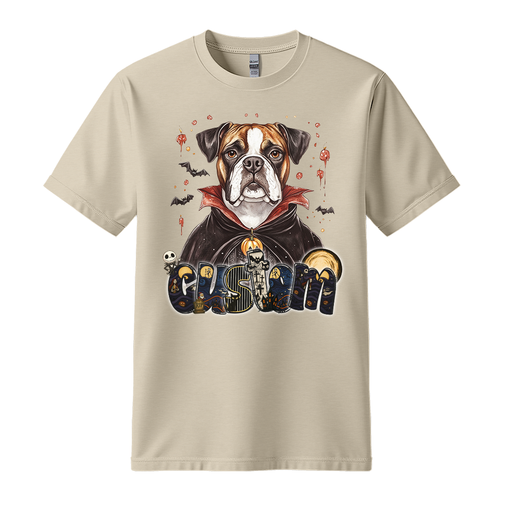 Customised Shirt - Vampire Boxer Dog Halloween - Outfit For Men - Cool T-Shirt - Unisex T-Shirt