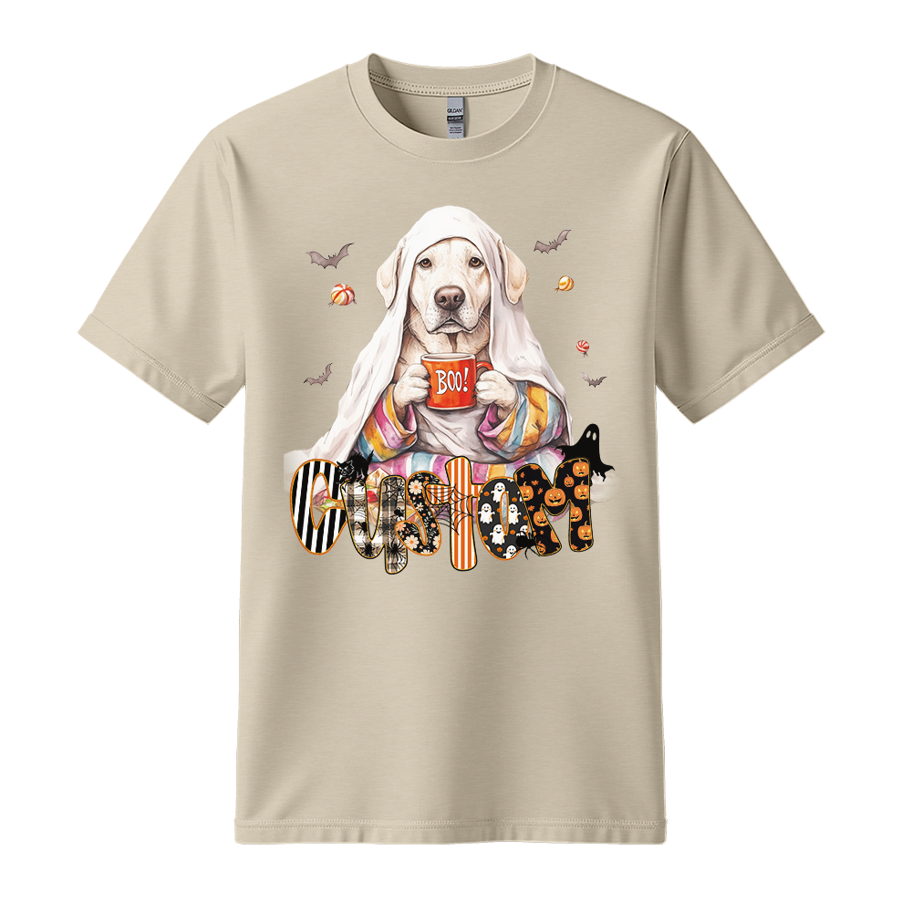 Personalised Shirt - Cozy Ghost Labrador Dog - T Shirt For Men - Best Unisex T Shirt