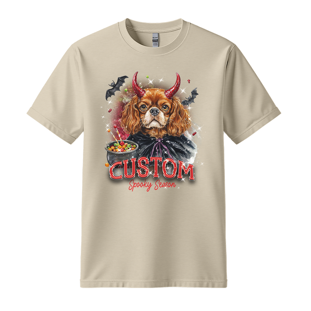 Customised Shirt - Devil Cavalier Spaniel Dog - Casual Wear For Men - Cool T-Shirt - Unisex T-Shirt