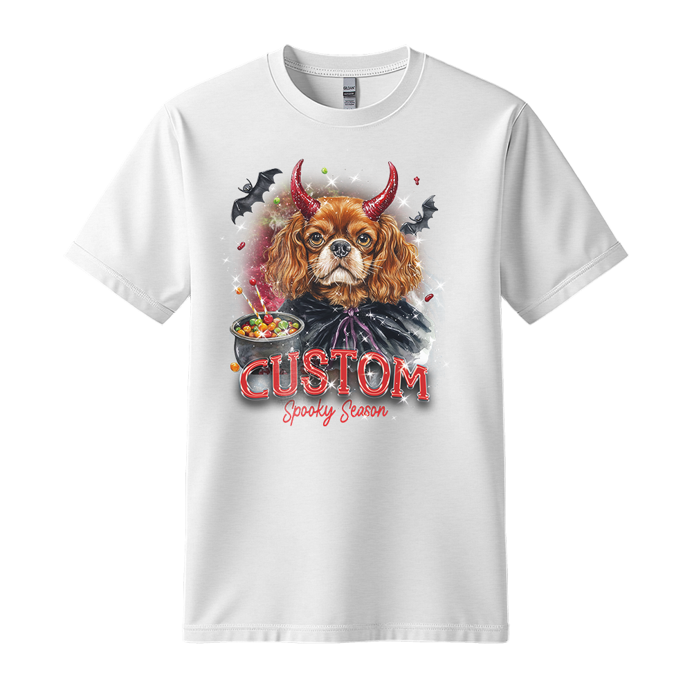 Customised Shirt - Devil Cavalier Spaniel Dog - Casual Wear For Men - Cool T-Shirt - Unisex T-Shirt