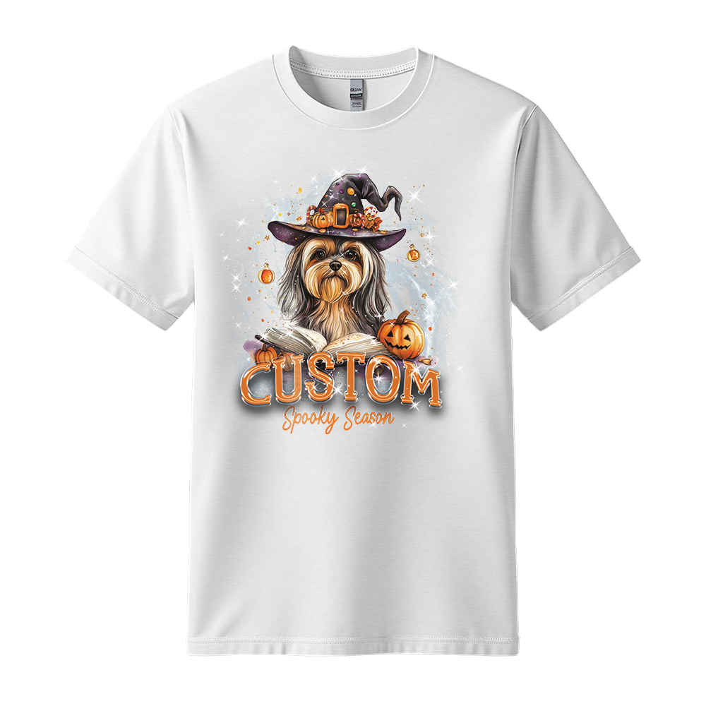 Customised Shirt - Magical Yorkie Witch Dog - Clothing For Men - Unisex Clothing - Unisex T-Shirt