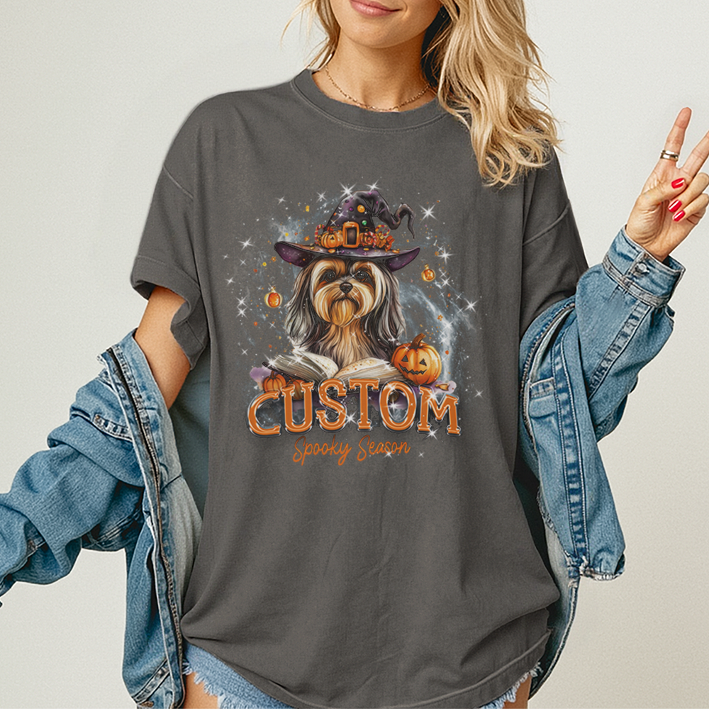 Customised Shirt - Magical Yorkie Witch Dog - Clothing For Men - Unisex Clothing - Unisex T-Shirt