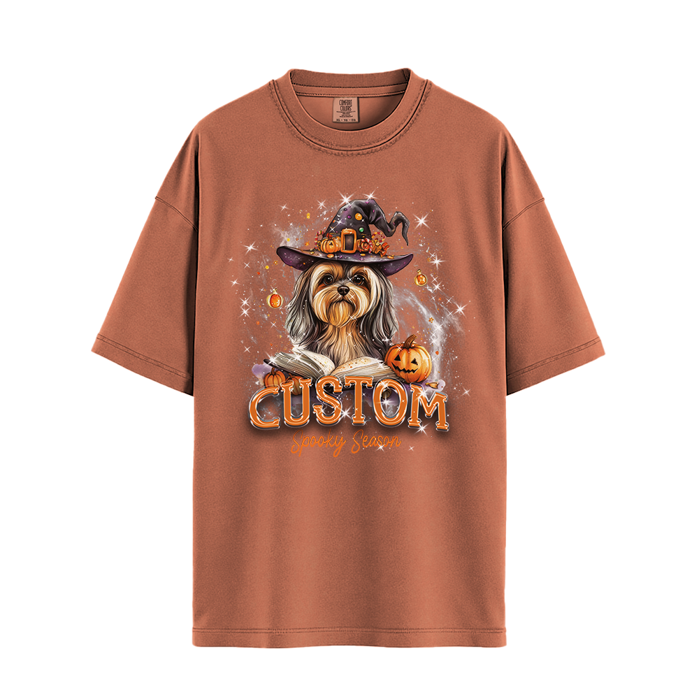 Customised Shirt - Magical Yorkie Witch Dog - Clothing For Men - Unisex Clothing - Unisex T-Shirt
