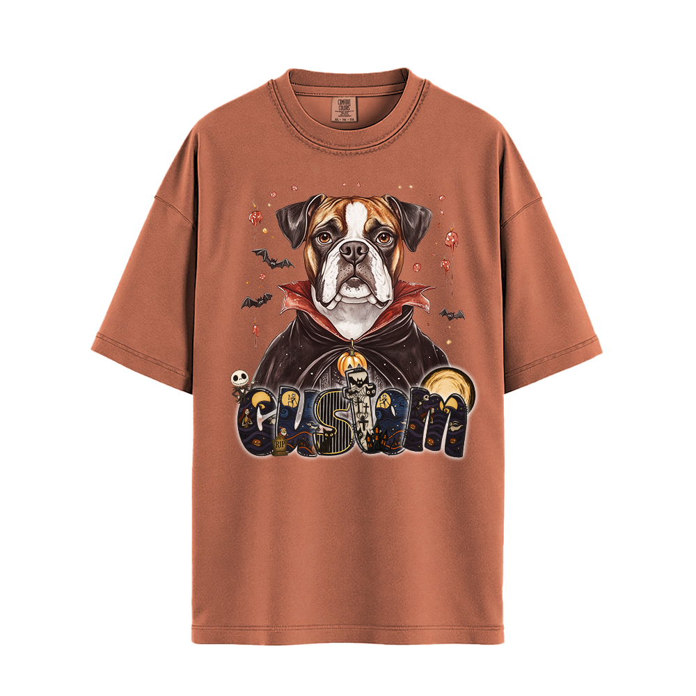 Customised Shirt - Vampire Boxer Dog Halloween - Outfit For Men - Cool T-Shirt - Unisex T-Shirt