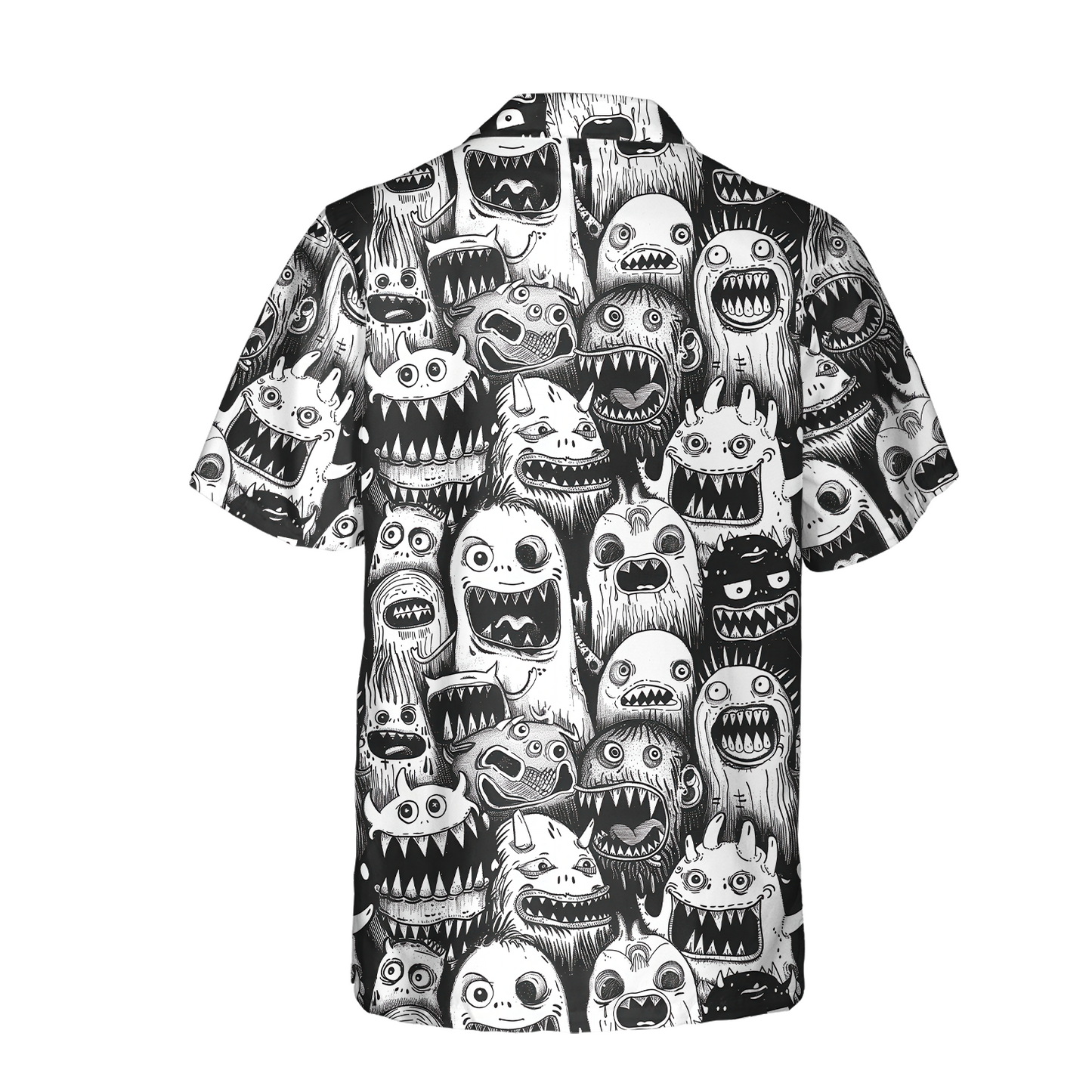 Monster Mash Print - Guys Hawaiian Shirts - Mens Summer Fashion