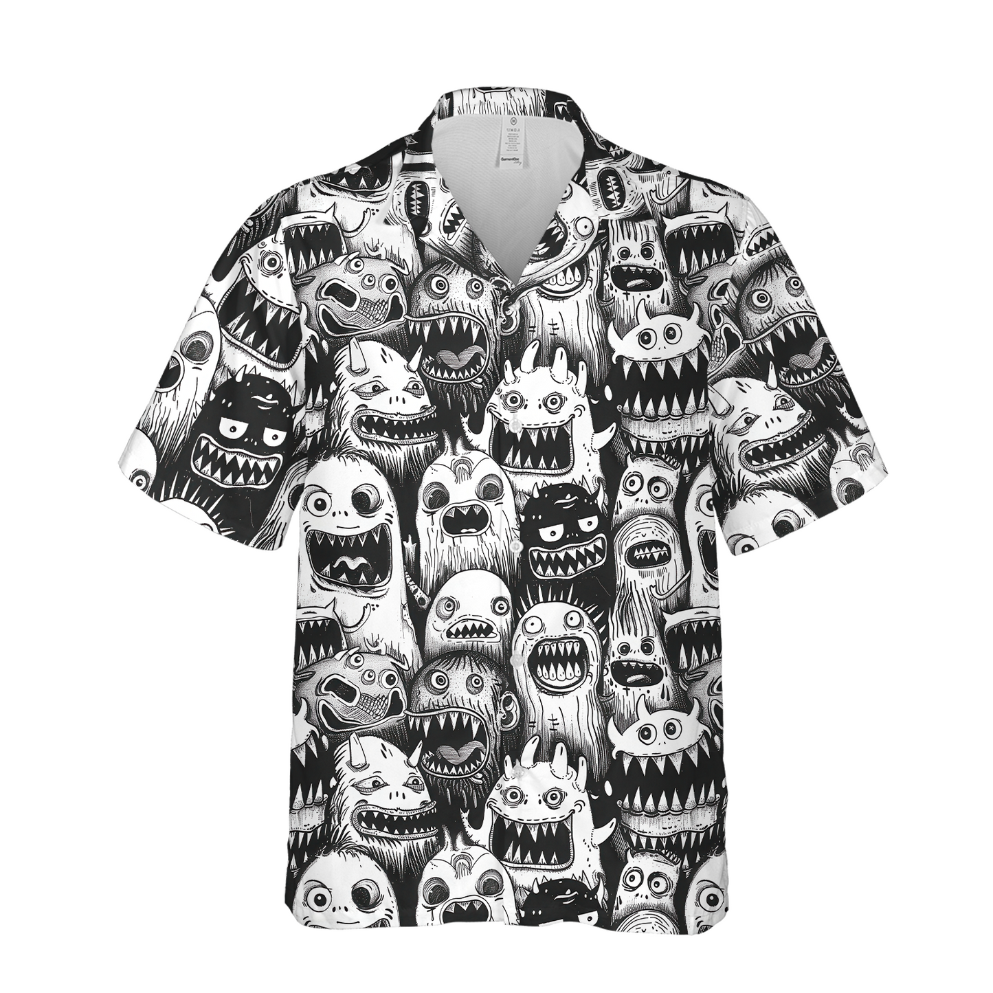 Monster Mash Print - Guys Hawaiian Shirts - Mens Summer Fashion